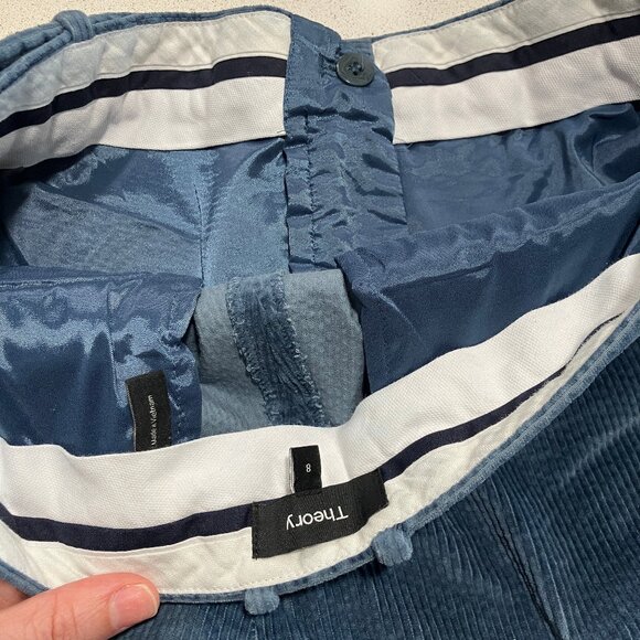 Theory metal blue used Corduroy pants size 8 - Picture 9 of 16